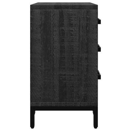 Bedside Cabinet Black 15.7"x11.8"x21.7" Solid Wood Pine
