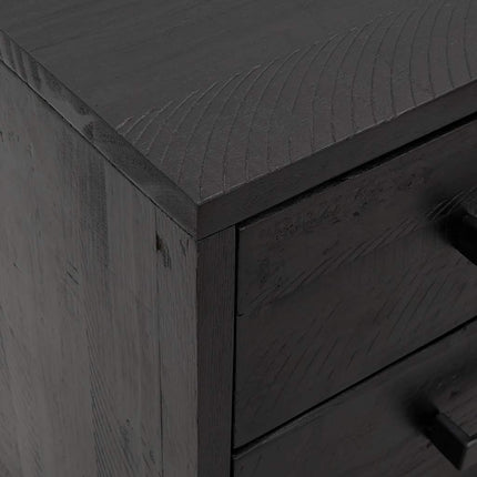 Bedside Cabinet Black 15.7"x11.8"x21.7" Solid Wood Pine