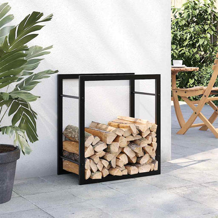 Firewood Rack Matt Black 19.7"x11"x22" Steel