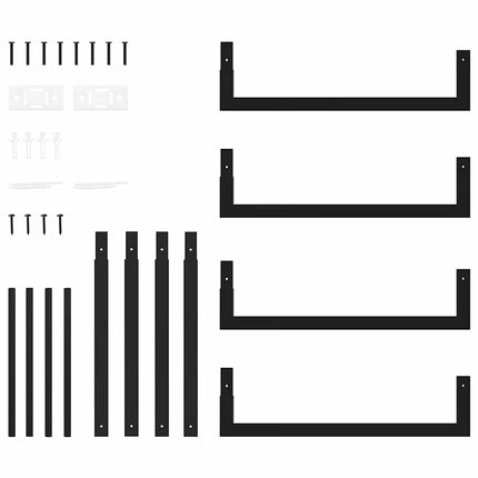 Firewood Rack Matt Black 19.7"x11"x22" Steel
