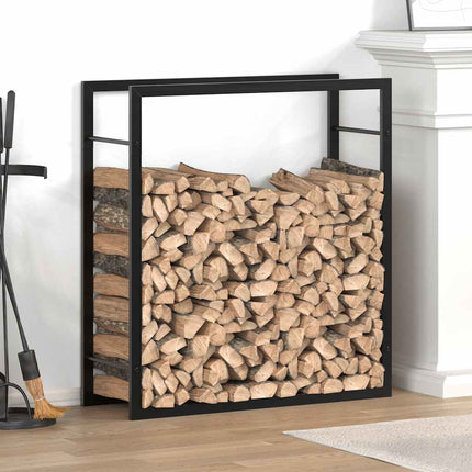 Firewood Rack Matt Black 31.5"x11"x33.9" Steel