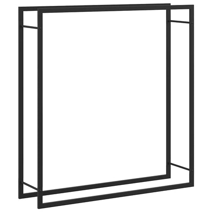 Firewood Rack Matt Black 43.3"x11"x45.7" Steel