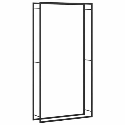 Firewood Rack Matt Black 43.3"x11"x84.3" Steel
