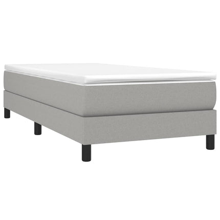 Box Spring Bed Frame Light Gray Twin XL Fabric (US Only)