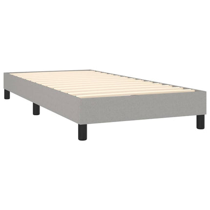 Box Spring Bed Frame Light Gray Twin XL Fabric (US Only)