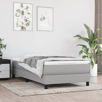 Box Spring Bed Frame Light Gray Twin XL Fabric (US Only)