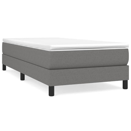 Box Spring Bed Frame Dark Gray Twin XL Fabric (US Only)