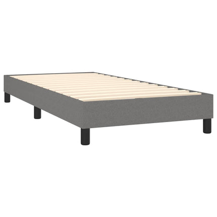 Box Spring Bed Frame Dark Gray Twin XL Fabric (US Only)