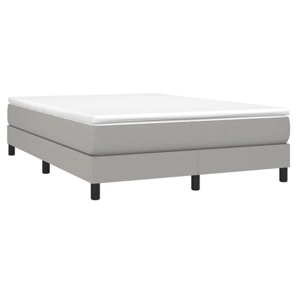 Box Spring Bed Frame Light Gray Queen Fabric (US Only)