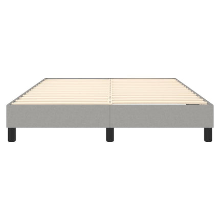 Box Spring Bed Frame Light Gray Queen Fabric (US Only)