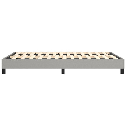 Box Spring Bed Frame Light Gray Queen Fabric (US Only)
