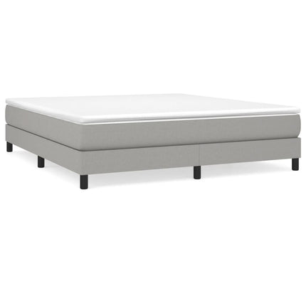 Box Spring Bed Frame Light Gray King Fabric (US Only)