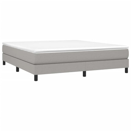 Box Spring Bed Frame Light Gray King Fabric (US Only)