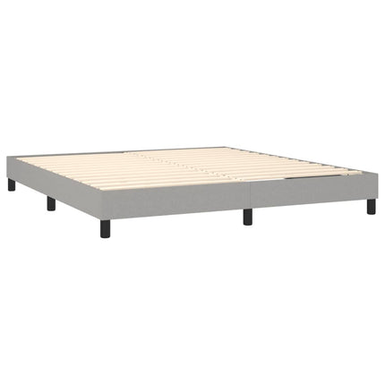 Box Spring Bed Frame Light Gray King Fabric (US Only)