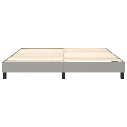 Box Spring Bed Frame Light Gray King Fabric (US Only)