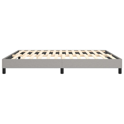 Box Spring Bed Frame Light Gray King Fabric (US Only)