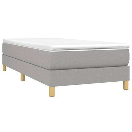 Box Spring Bed Frame Light Gray Twin Fabric (US Only)