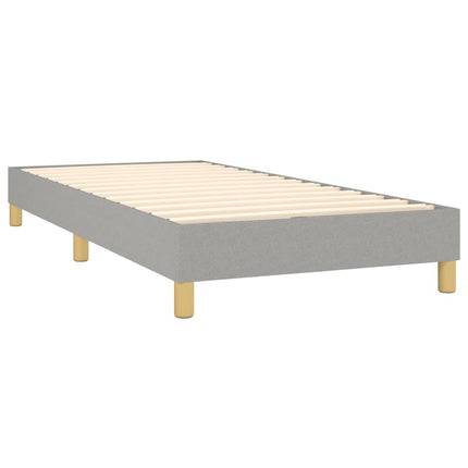 Box Spring Bed Frame Light Gray Twin Fabric (US Only)