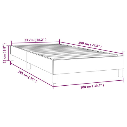 Box Spring Bed Frame Light Gray Twin Fabric (US Only)