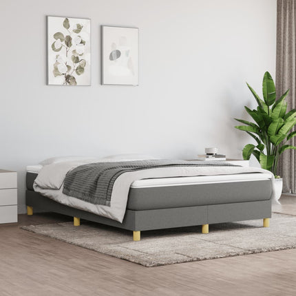 Box Spring Bed Frame Dark Gray Full Fabric (US Only)