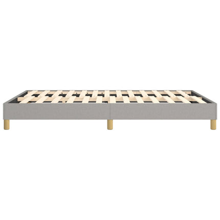 Box Spring Bed Frame Light Gray Queen Fabric (US Only)