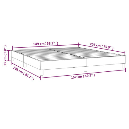Box Spring Bed Frame Dark Gray Queen Fabric (US Only)