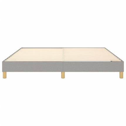 Box Spring Bed Frame Light Gray King Fabric (US Only)