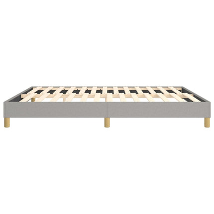 Box Spring Bed Frame Light Gray King Fabric (US Only)