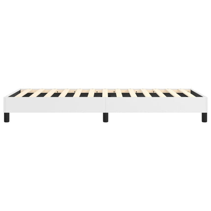 Box Spring Bed Frame White Twin Faux Leather (US Only)