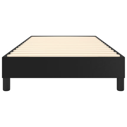Box Spring Bed Frame Black Twin XL Faux Leather (US Only)