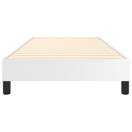 Box Spring Bed Frame White Twin XL Faux Leather (US Only)
