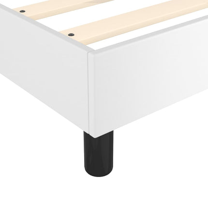 Box Spring Bed Frame White Twin XL Faux Leather (US Only)
