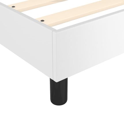 Box Spring Bed Frame White Queen Faux Leather (US Only)