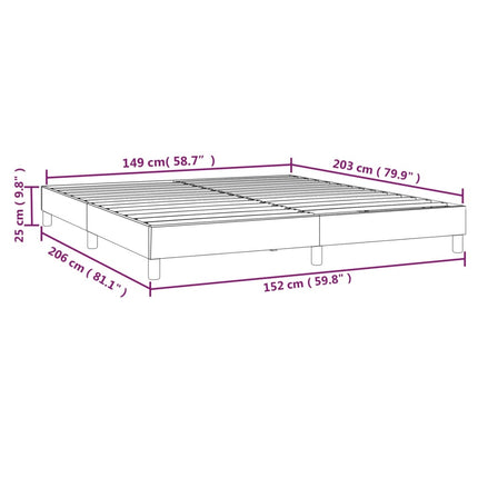 Box Spring Bed Frame White Queen Faux Leather (US Only)
