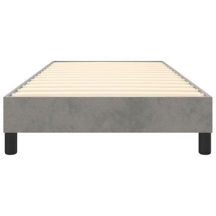 Box Spring Bed Frame Light Gray Twin Velvet (US Only)