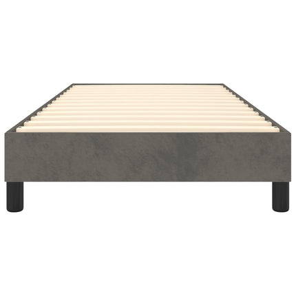 Box Spring Bed Frame Dark Gray Twin Velvet (US Only)