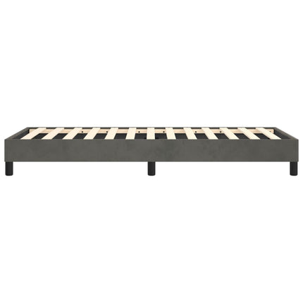Box Spring Bed Frame Dark Gray Twin Velvet (US Only)