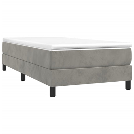 Box Spring Bed Frame Light Gray Twin XL Velvet (US Only)