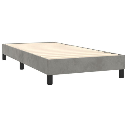 Box Spring Bed Frame Light Gray Twin XL Velvet (US Only)