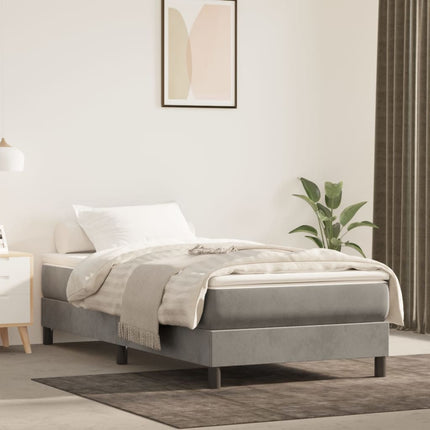 Box Spring Bed Frame Light Gray Twin XL Velvet (US Only)