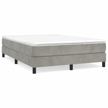 Box Spring Bed Frame Light Gray Full Velvet (US Only)