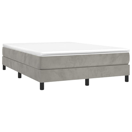 Box Spring Bed Frame Light Gray Full Velvet (US Only)