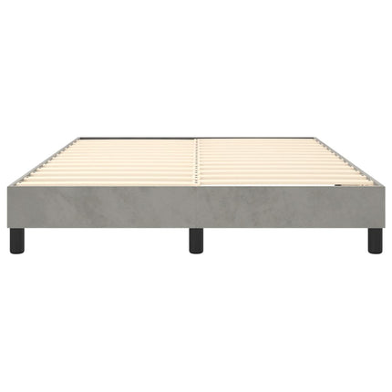 Box Spring Bed Frame Light Gray Full Velvet (US Only)