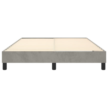 Box Spring Bed Frame Light Gray Queen Velvet (US Only)