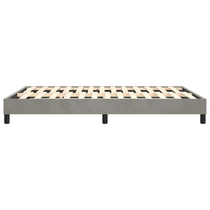 Box Spring Bed Frame Light Gray Queen Velvet (US Only)
