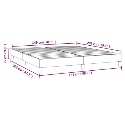 Box Spring Bed Frame Light Gray Queen Velvet (US Only)