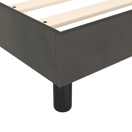 Box Spring Bed Frame Dark Gray Queen Velvet (US Only)