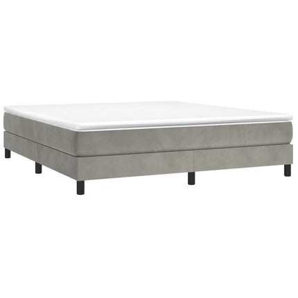 Box Spring Bed Frame Light Gray King Velvet (US Only)