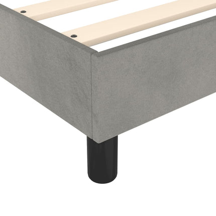 Box Spring Bed Frame Light Gray King Velvet (US Only)