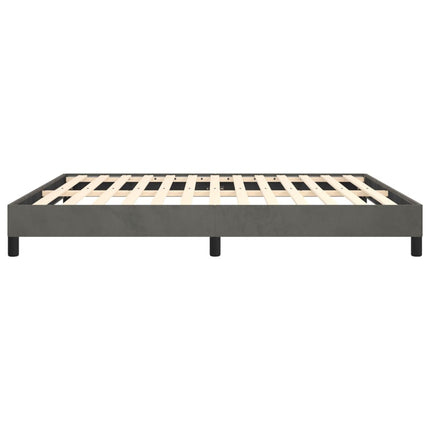 Box Spring Bed Frame Dark Gray King Velvet (US Only)